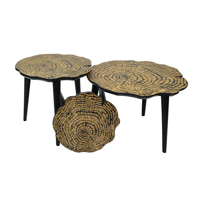 Raw Oak Nest of Tables