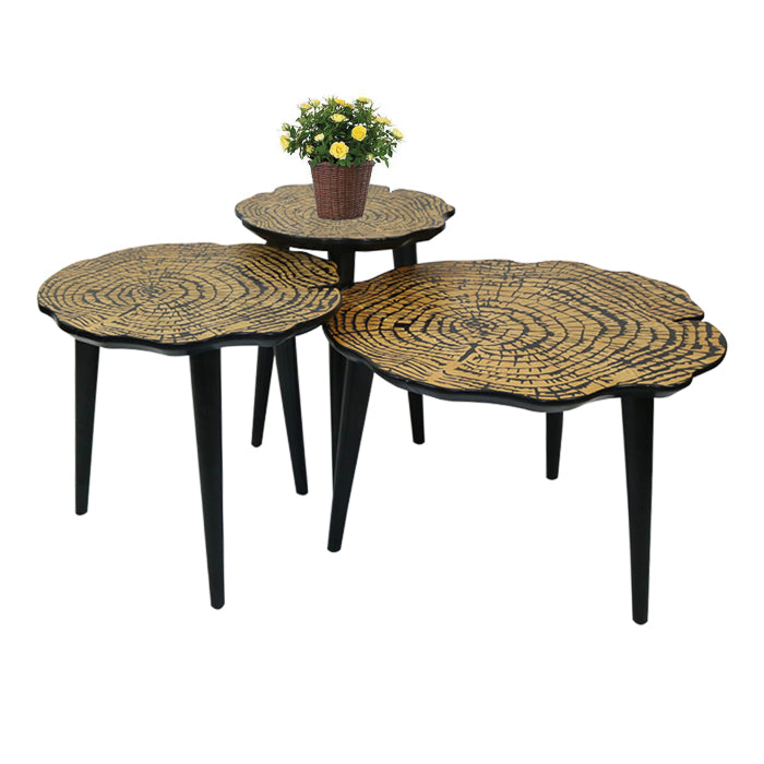 Raw Oak Nest of Tables
