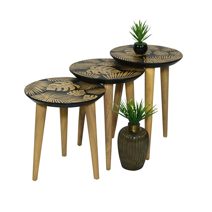 Tropical Nest of Tables Black