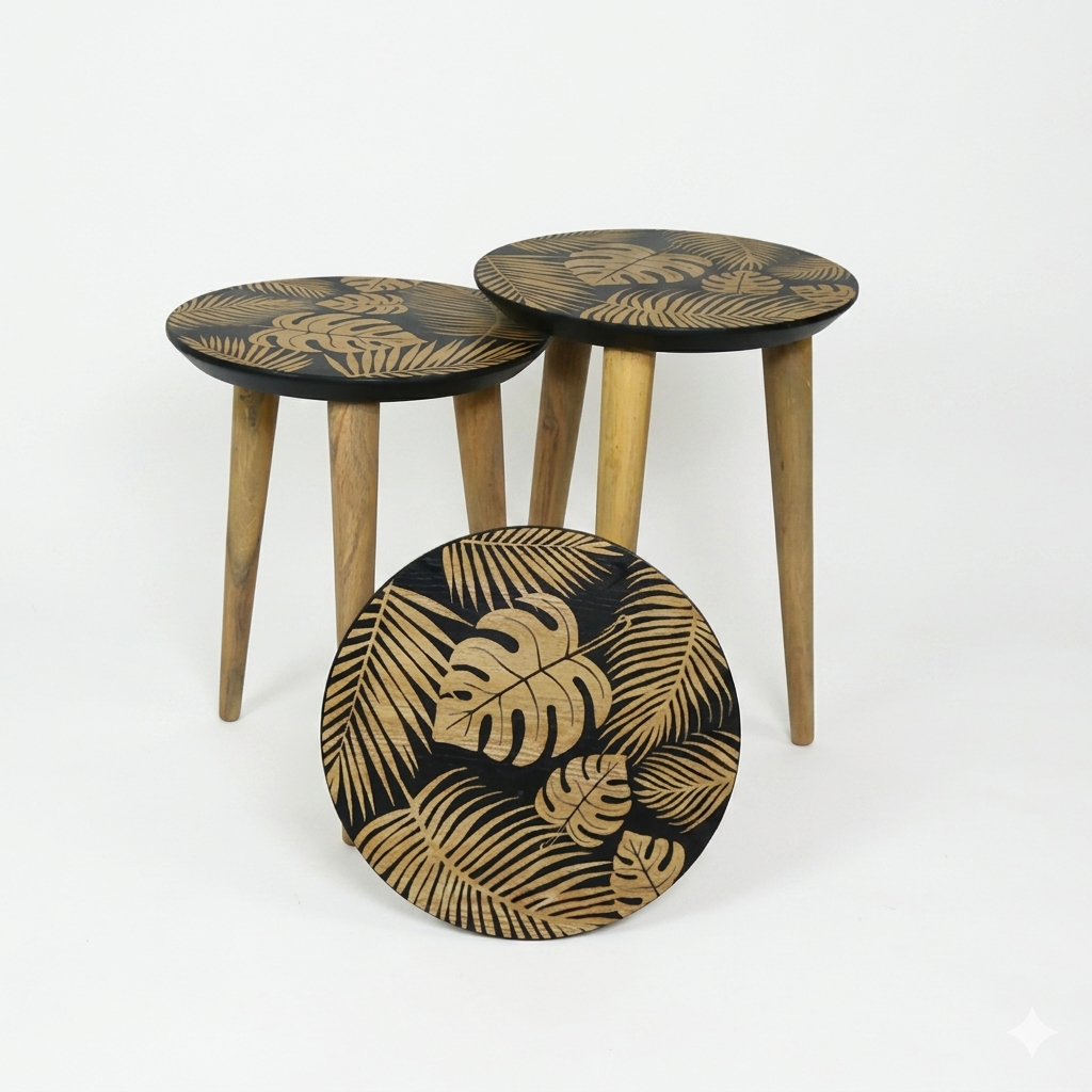 Tropical Nest of Tables Black
