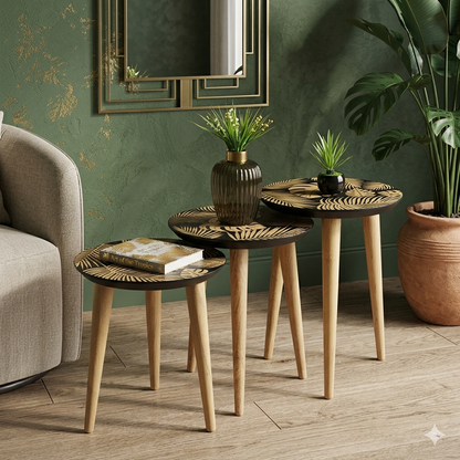 Tropical Nest of Tables Black