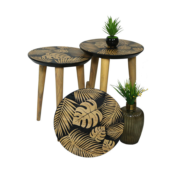 Tropical Nest of Tables Black